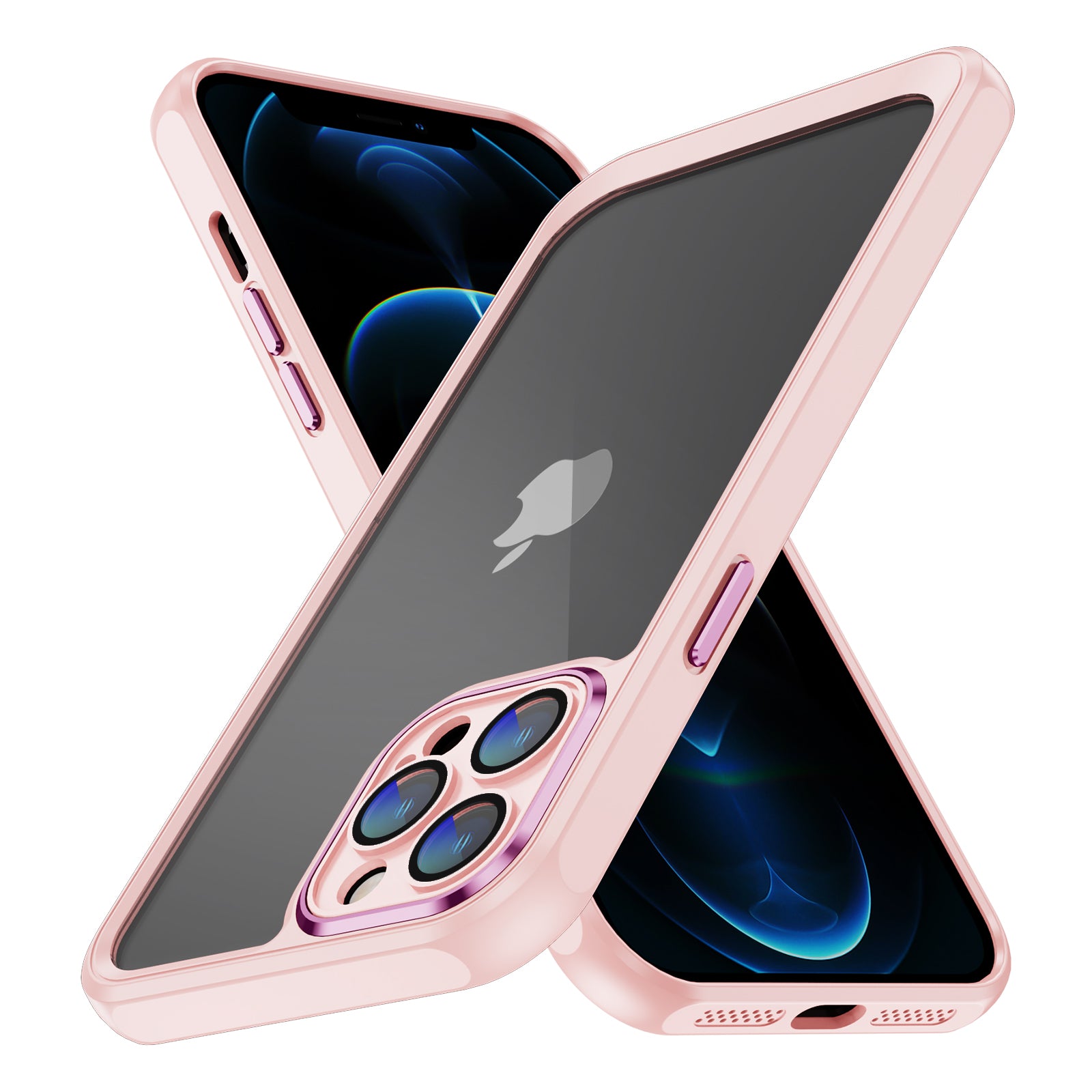 For iPhone 12 Pro Acrylic Back Soft TPU Phone Case Precise Cutouts Clear Cover with Lens Protector For iPhone 12 Pro Acrylic Back Soft TPU Phone Case Precise Cutouts Clear Cover with Lens Protector
